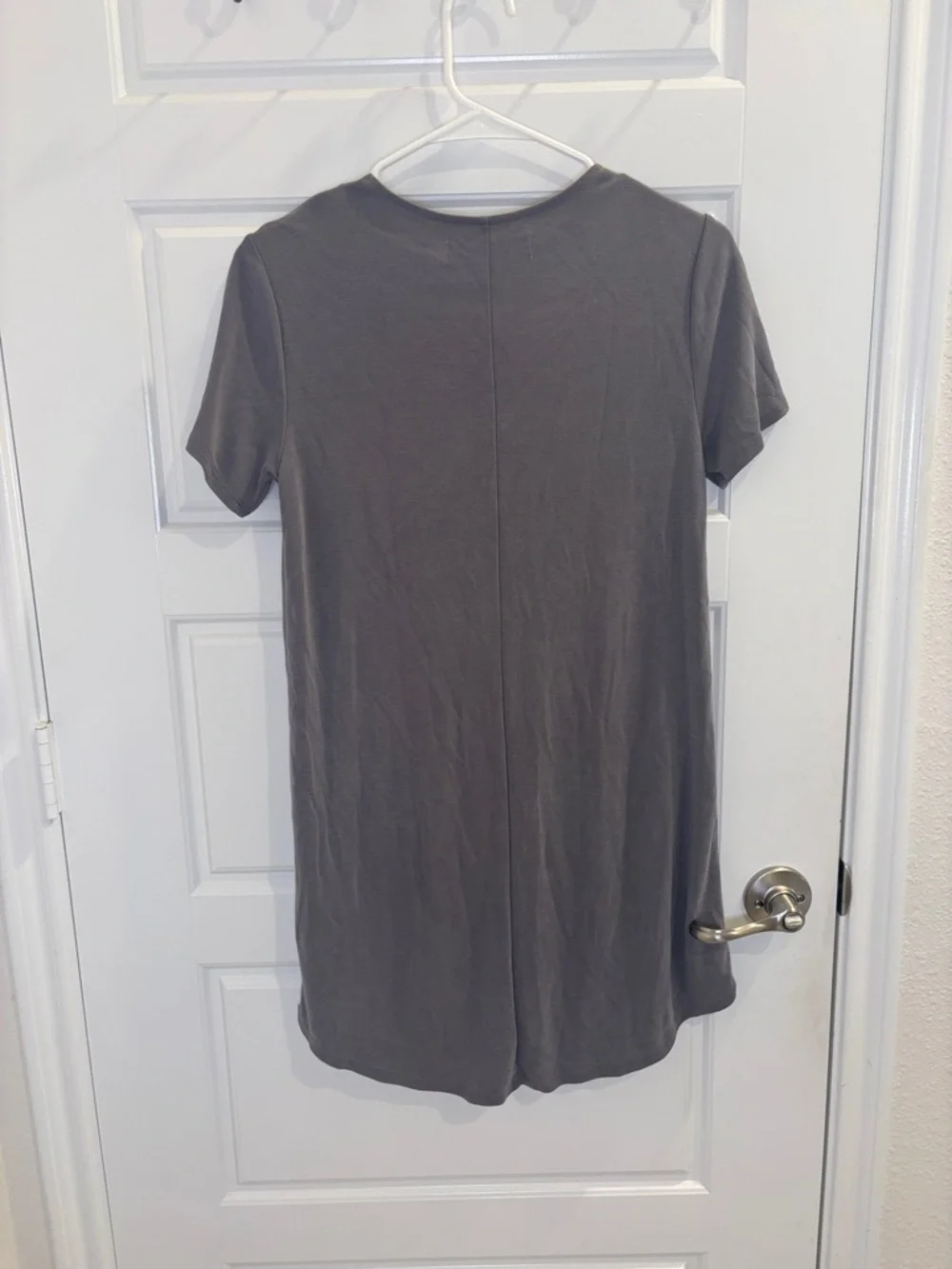 Abercrombie & Fitch Gray Pocket T-Shirt Dress XS Soft Casual Mini - Picture 3 of 4